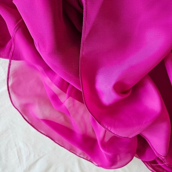 L. Magnin Skirt Womens 10 Fuchsia Wrap VTG Farinae Collection Midi Lined Boho - Picture 14 of 15